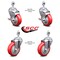 Service Caster 4 Inch Red Polyurethane Wheel Swivel 12mm Threaded Stem Caster Brake, 2PK SCC-TS20S414-PPUB-RED-TLB-M1215-2-S2 - alternate 1